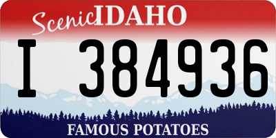 ID license plate I384936