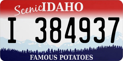 ID license plate I384937