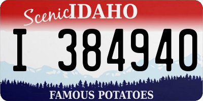 ID license plate I384940