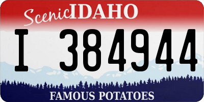 ID license plate I384944