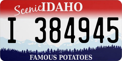 ID license plate I384945