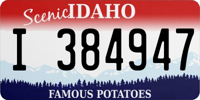 ID license plate I384947