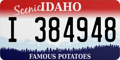 ID license plate I384948