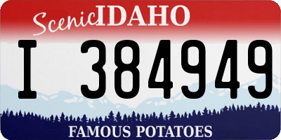 ID license plate I384949