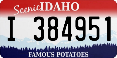 ID license plate I384951