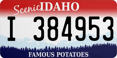 ID license plate I384953