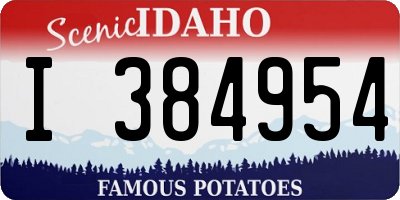 ID license plate I384954