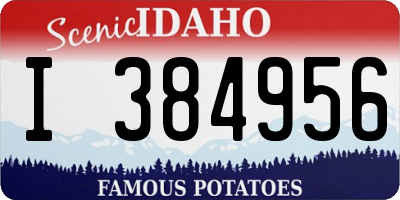 ID license plate I384956