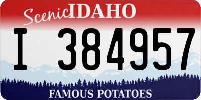 ID license plate I384957
