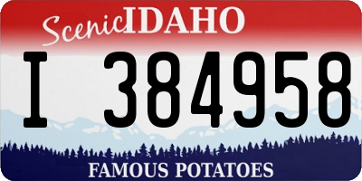ID license plate I384958