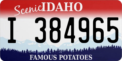 ID license plate I384965