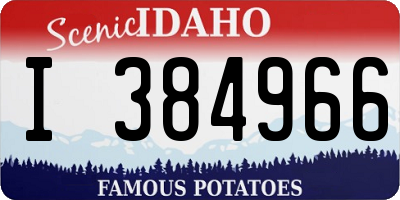 ID license plate I384966