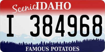 ID license plate I384968