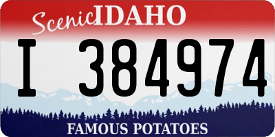 ID license plate I384974
