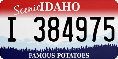 ID license plate I384975