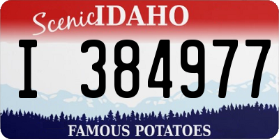 ID license plate I384977