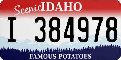 ID license plate I384978