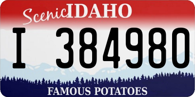ID license plate I384980