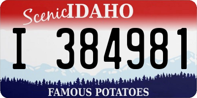 ID license plate I384981