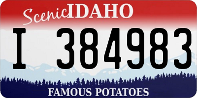 ID license plate I384983