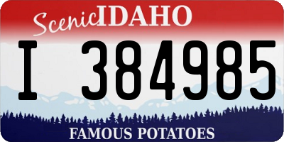 ID license plate I384985