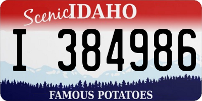 ID license plate I384986
