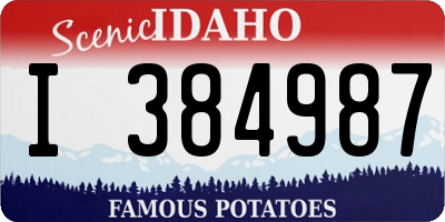 ID license plate I384987