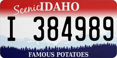 ID license plate I384989