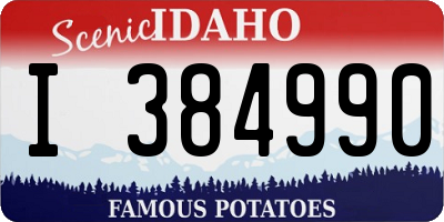 ID license plate I384990