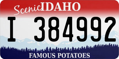 ID license plate I384992