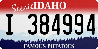 ID license plate I384994