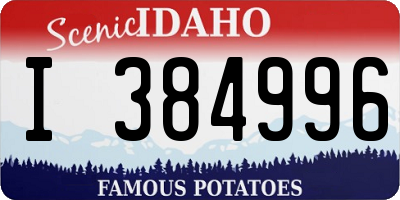 ID license plate I384996
