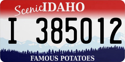 ID license plate I385012