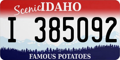 ID license plate I385092