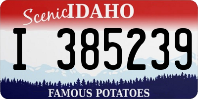 ID license plate I385239