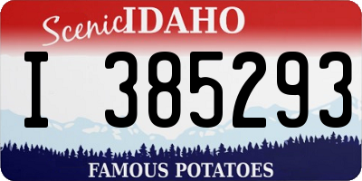 ID license plate I385293