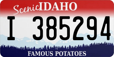 ID license plate I385294