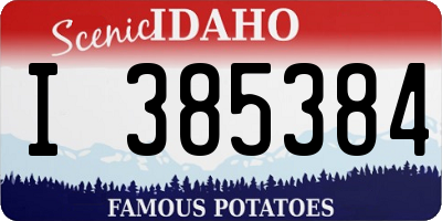 ID license plate I385384