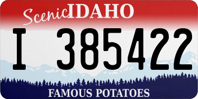 ID license plate I385422