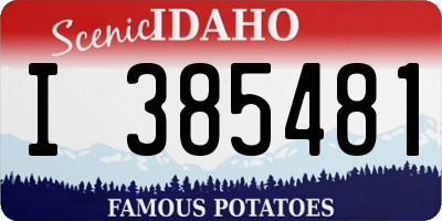 ID license plate I385481