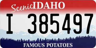 ID license plate I385497
