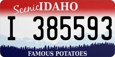 ID license plate I385593