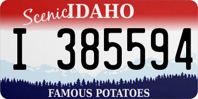 ID license plate I385594