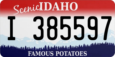 ID license plate I385597