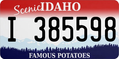 ID license plate I385598