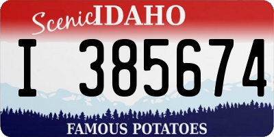 ID license plate I385674