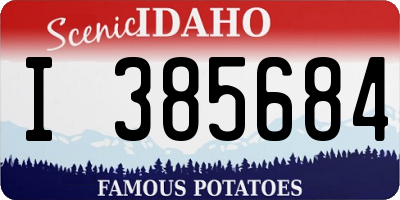 ID license plate I385684