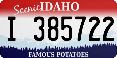 ID license plate I385722