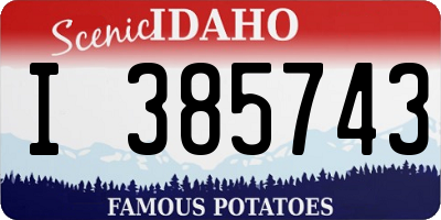 ID license plate I385743