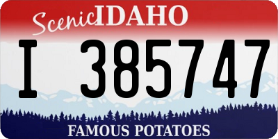 ID license plate I385747